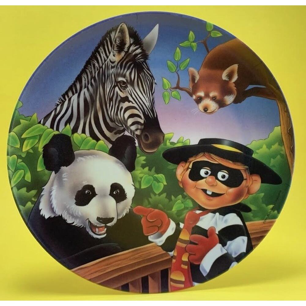 VINTAGE 90’s McDonald’s HAMBURGLAR AT THE ZOO PANDA COLLECTORS PLATE McDonalds